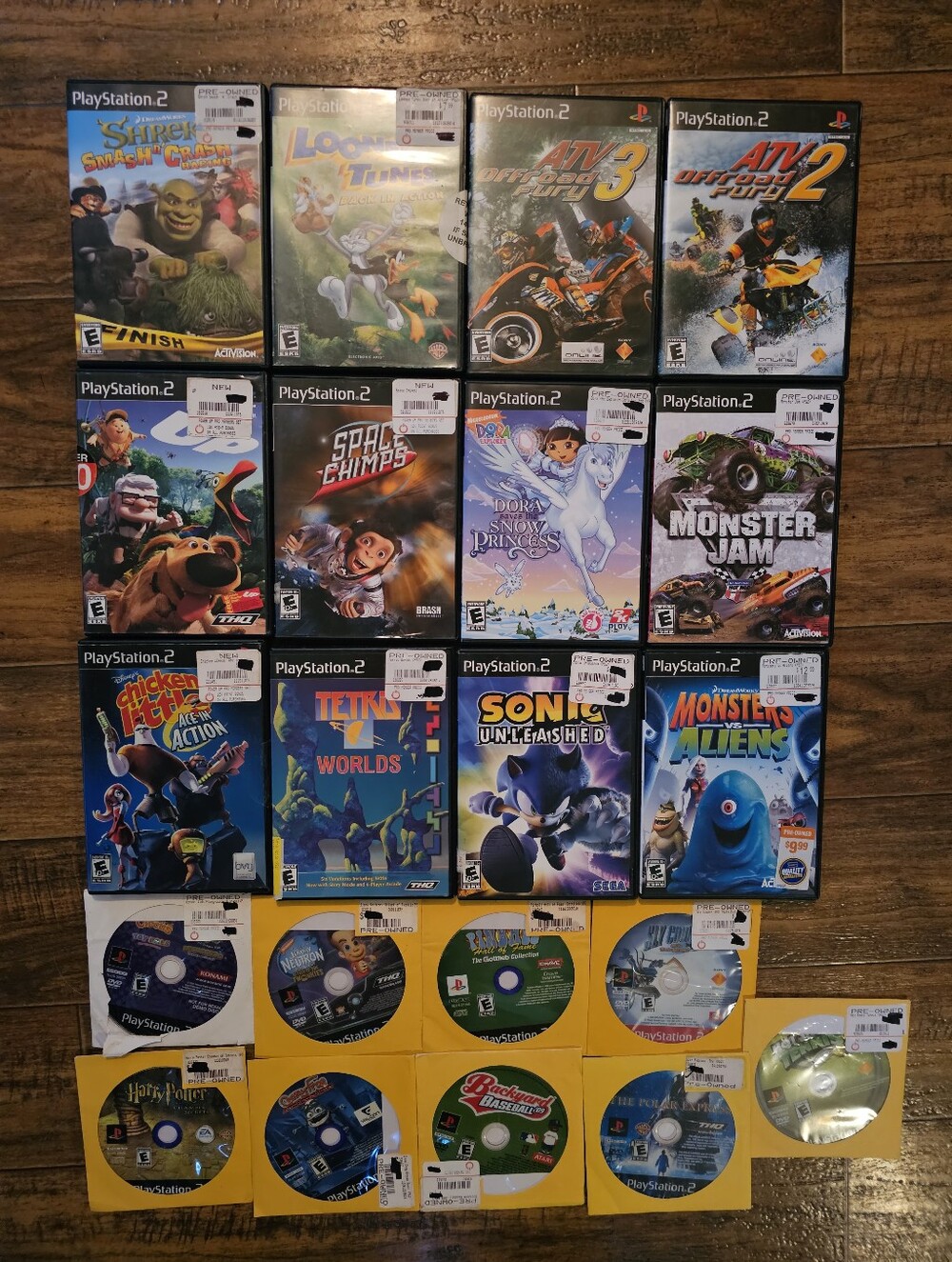 PlayStation 2 Video Games Lot Of 21 Pre Owned Sonic ATV Space Chimps Monster Jam